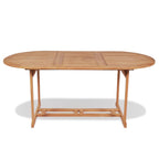 Set comedor de jardín 7 pzas con sillas plegables teca maciza