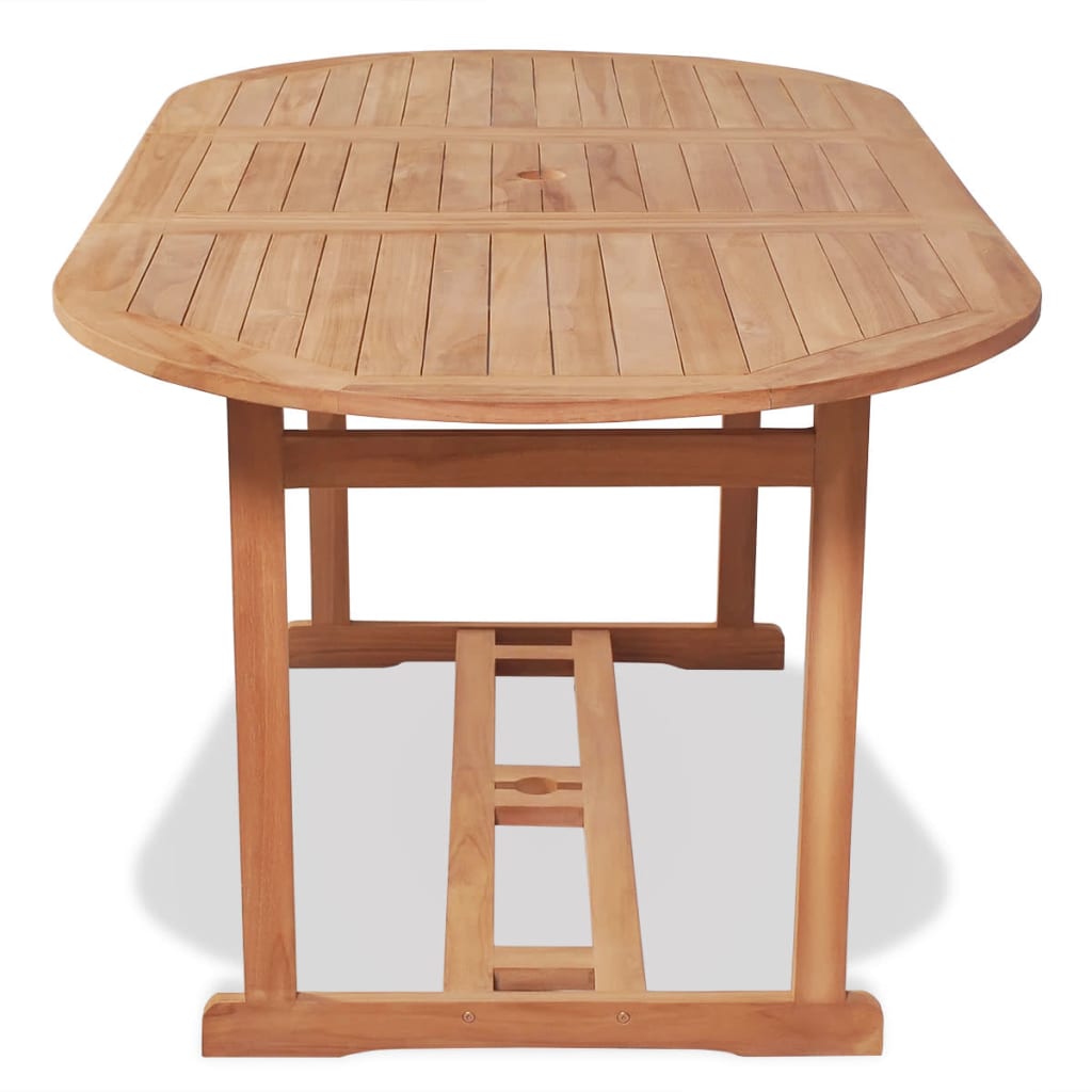 Set comedor de jardín 7 pzas con sillas plegables teca maciza