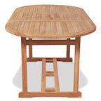 Set comedor de jardín 7 pzas con sillas plegables teca maciza