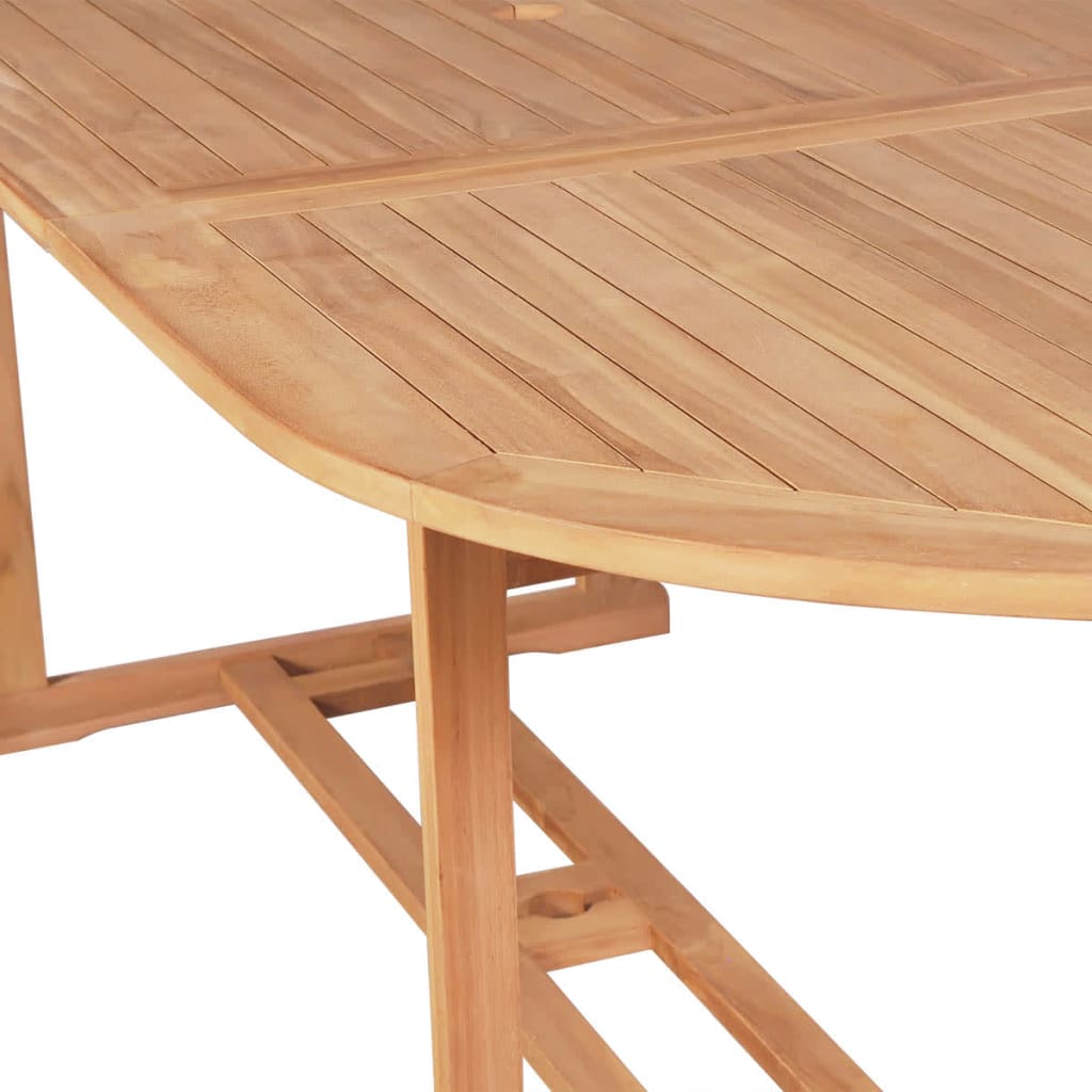 Set comedor de jardín 7 pzas con sillas plegables teca maciza