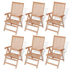 Set comedor de jardín 7 pzas con sillas plegables teca maciza