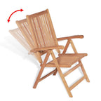 Set comedor de jardín 7 pzas con sillas plegables teca maciza
