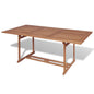 Mesa de jardim de teca maciça 180x90x75 cm