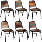 Sillas de comedor 6 uds madera maciza de caucho blanco y madera