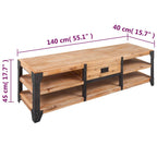 Conjunto de muebles de salón 3 piezas madera maciza de acacia