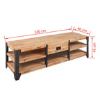 Conjunto de muebles de salón 3 piezas madera maciza de acacia