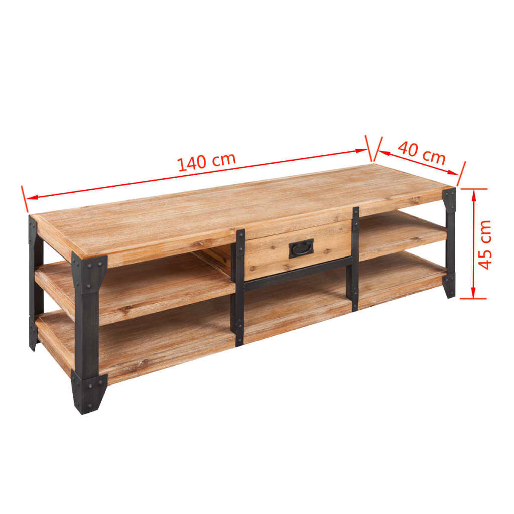 Conjunto de muebles de salón 3 piezas madera maciza de acacia