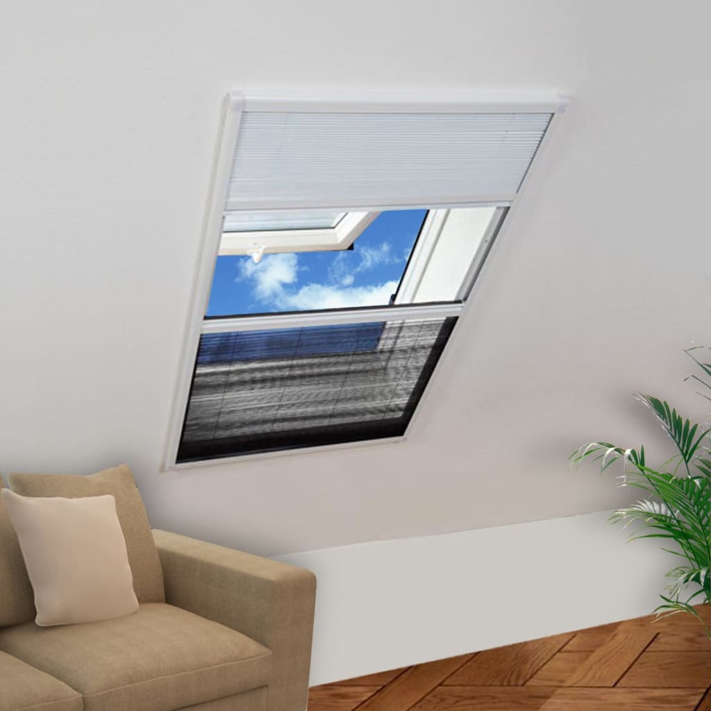 Pleated mosquito net for aluminum windows 80x100cm with sunshade