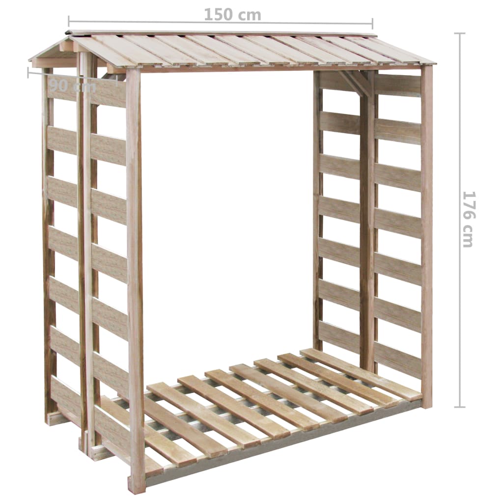 Caseta para leña madera de pino impregnada 150x90x176 cm