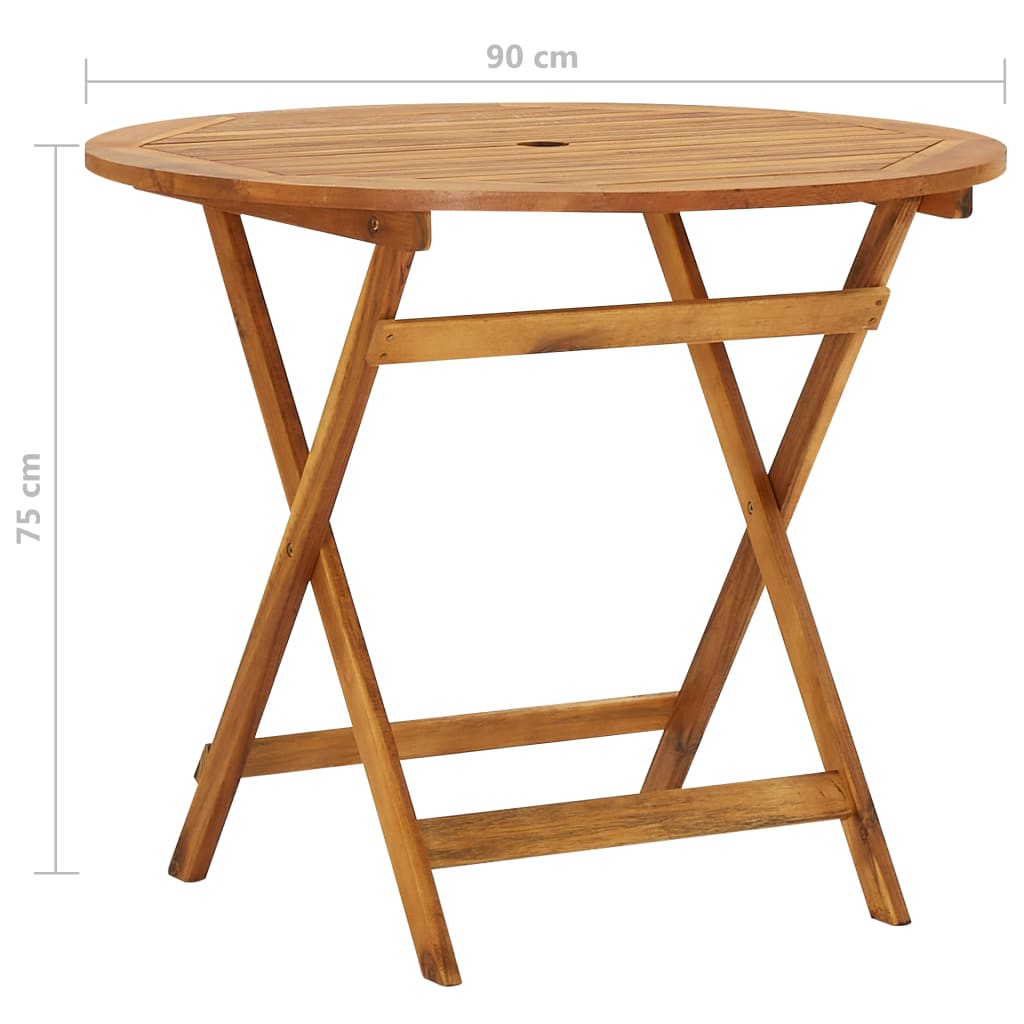 Comedor de jardín plegable 5 piezas de madera maciza de acacia