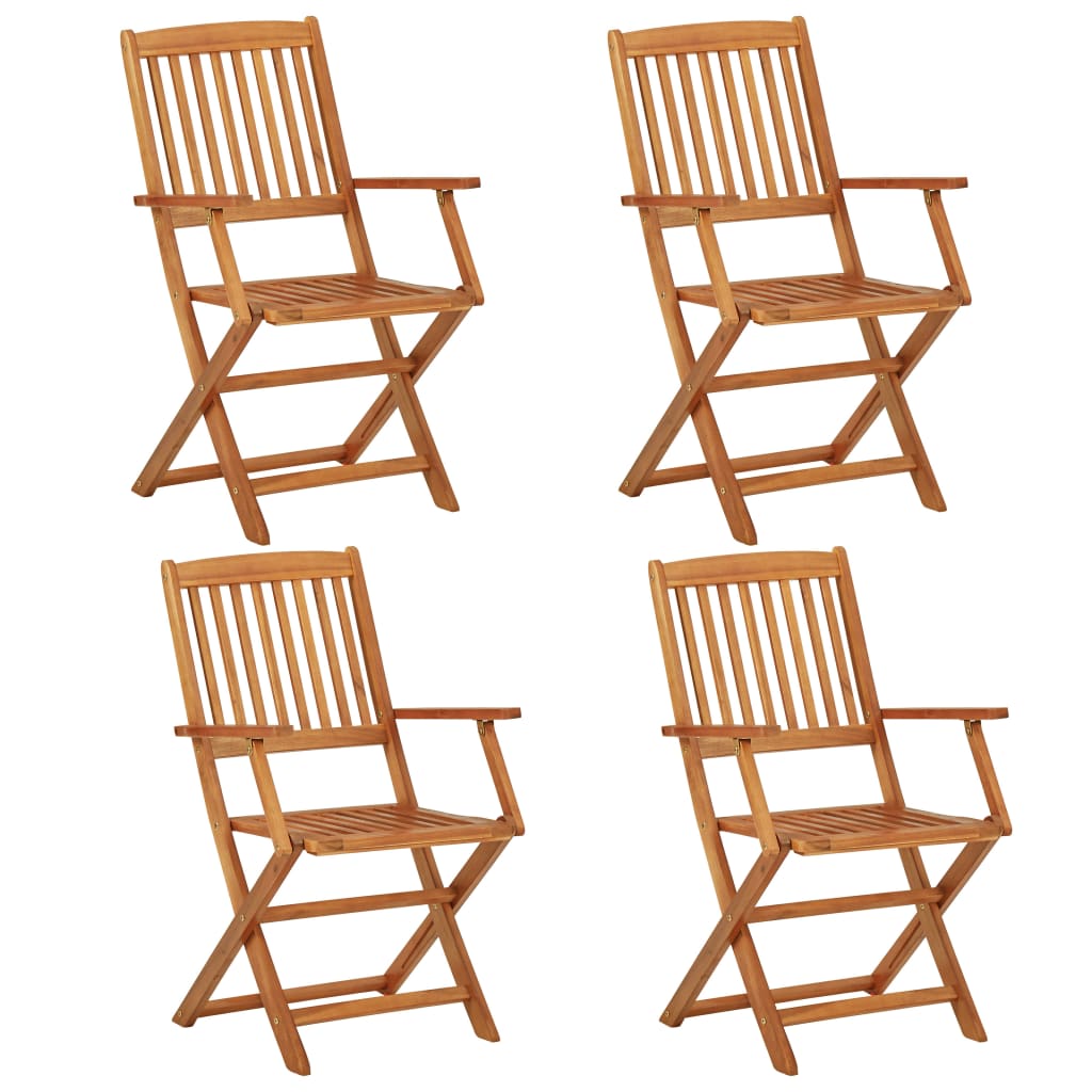 Comedor de jardín plegable 5 piezas de madera maciza de acacia