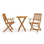 Mesa y sillas bistró plegables 3 pzas madera maciza de acacia