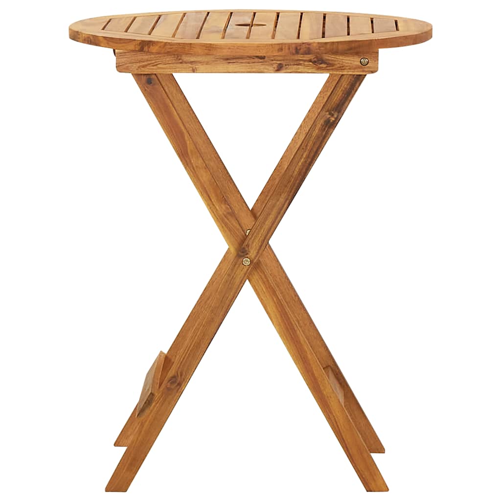Mesa y sillas bistró plegables 3 pzas madera maciza de acacia