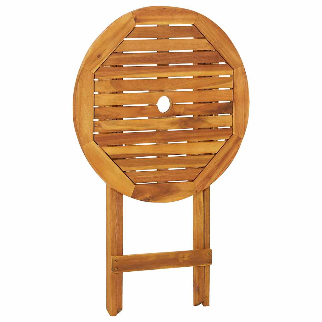 Mesa y sillas bistró plegables 3 pzas madera maciza de acacia
