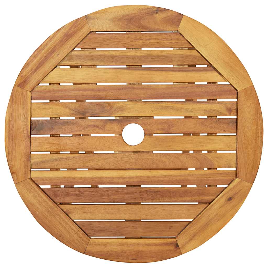 Mesa y sillas bistró plegables 3 pzas madera maciza de acacia