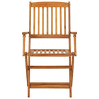 Mesa y sillas bistró plegables 3 pzas madera maciza de acacia
