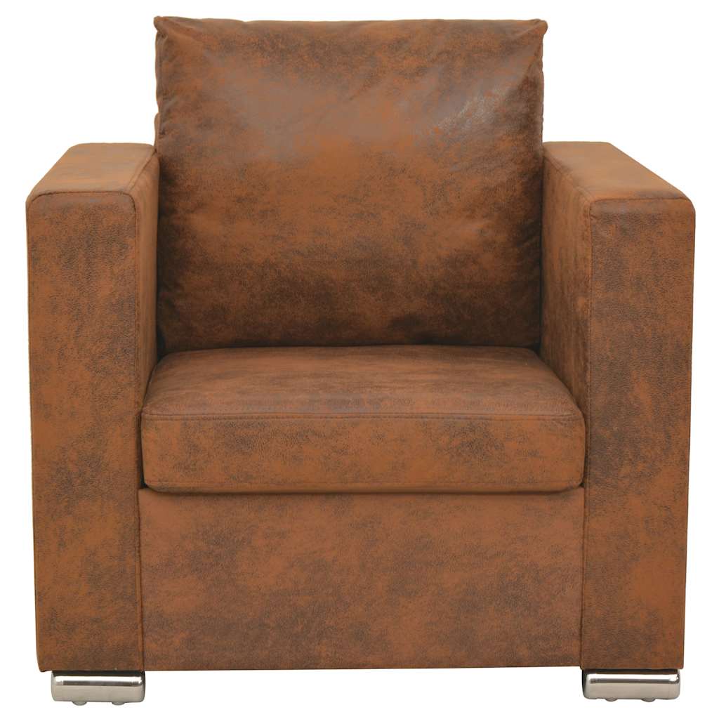 Sillón marrón 82x73x82 cm piel sintética