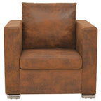 Sillón marrón 82x73x82 cm piel sintética