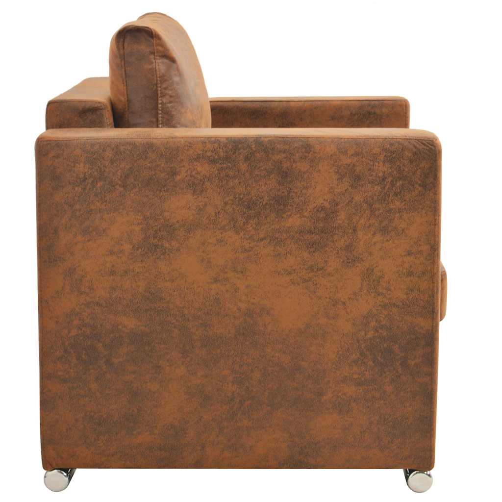 Sillón marrón 82x73x82 cm piel sintética