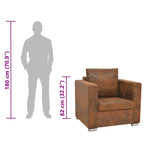 Sillón marrón 82x73x82 cm piel sintética