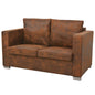 2-Seater Artificial Suede Leather Sofa 137x73x82 cm