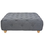Puf de tela 80x80x30 cm gris oscuro