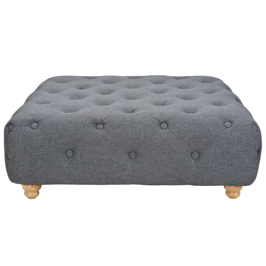 Puf de tela 80x80x30 cm gris oscuro