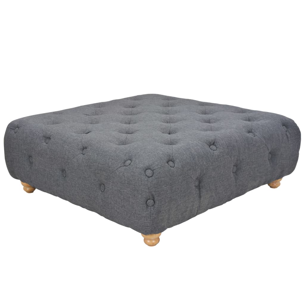 Puf de tela 80x80x30 cm gris oscuro