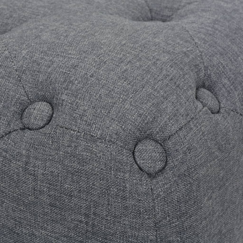 Puf de tela 80x80x30 cm gris oscuro