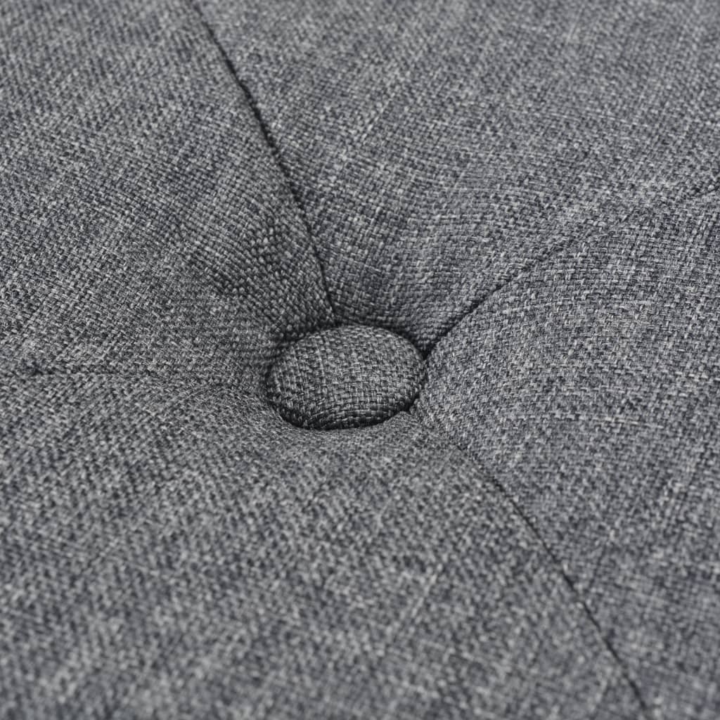 Puf de tela 80x80x30 cm gris oscuro