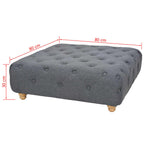 Puf de tela 80x80x30 cm gris oscuro