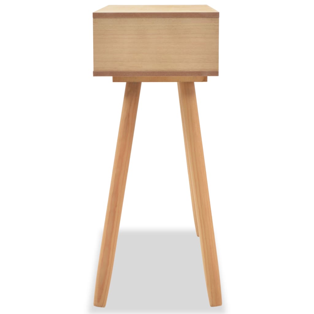 Mesa consola de madera maciza de pino 80x30x72 cm marrón