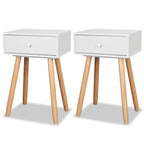 Mesitas de noche 2 uds madera maciza de pino blanco 40x30x61 cm