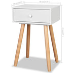 Mesitas de noche 2 uds madera maciza de pino blanco 40x30x61 cm