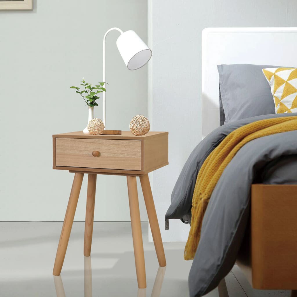 Mesitas de noche 2 uds madera maciza de pino blanco 40x30x61 cm
