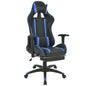 Cadeira de escritório gaming reclinável com apoio de pés azul