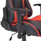 Silla de escritorio reclinable Racing de cuero artificial roja