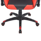 Silla de escritorio reclinable Racing de cuero artificial roja