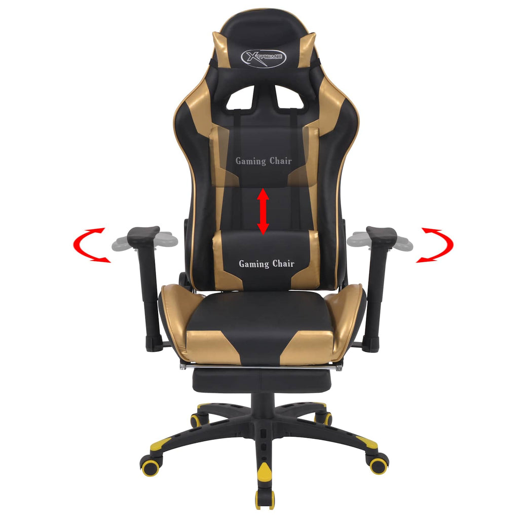 Silla para Juegos Dorado 70 x 71 x 136 cm Cuero artificial