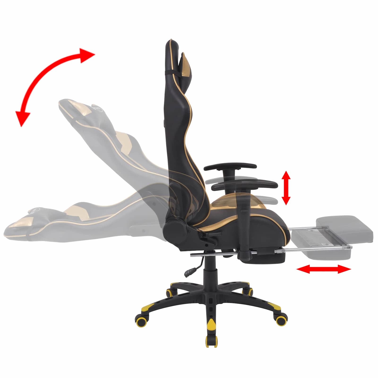 Silla para Juegos Dorado 70 x 71 x 136 cm Cuero artificial