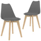 Dining chairs 2 units grey plastic