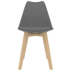 Sillas de comedor 2 unidades plástico gris
