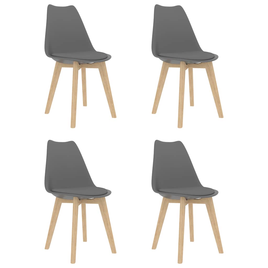 Sillas de comedor 2 unidades plástico gris