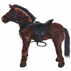 Caballo de peluche de pie marrón oscuro XXL