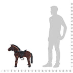 Caballo de peluche de pie marrón oscuro XXL