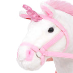 Unicornio de peluche de pie blanco y rosa XXL
