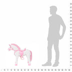 Unicornio de peluche de pie blanco y rosa XXL