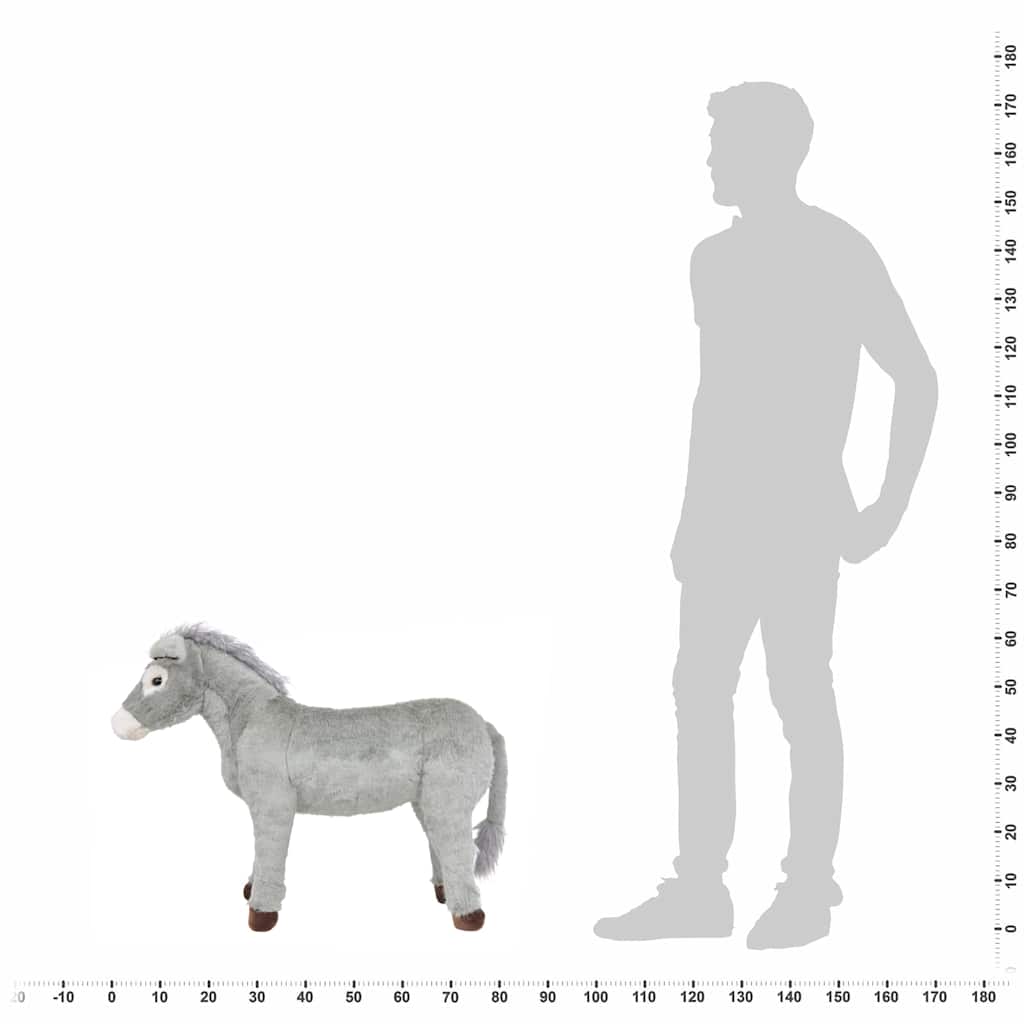 Burro de peluche de pie gris XXL