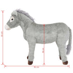 Burro de peluche de pie gris XXL