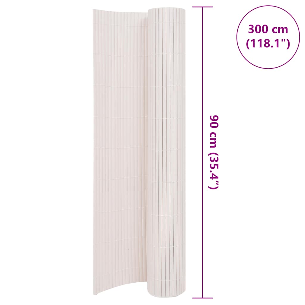 Valla de jardín de doble cara 90x300 cm blanca